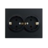 Розетка 2-м СП Vesna с/з ПБТ черн. бархат Lezard 742-4200-127B