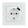 Розетка 1-м СП Vesna с/з с заряд. устройством USB механизм бел. Lezard 742-0288-181