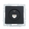 Розетка ТФ СП Vesna евро стандарт механизм черн. бархат Lezard 742-4288-137