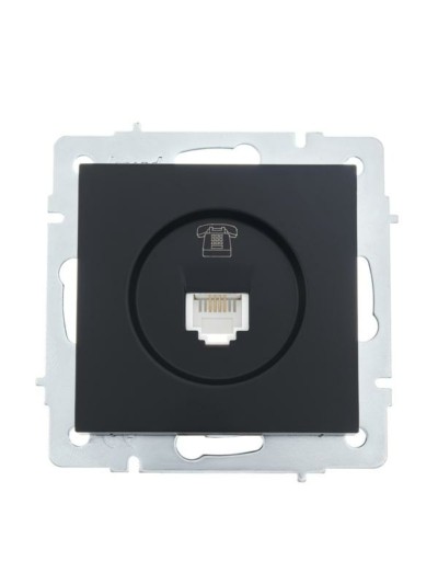 Розетка ТФ СП Vesna евро стандарт механизм черн. бархат Lezard 742-4288-137