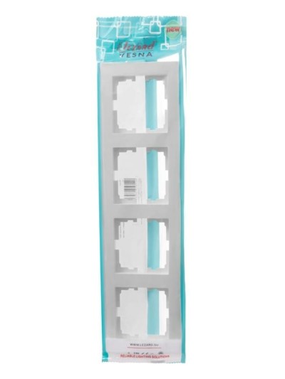 Рамка 4-местн. гориз. Vesna бел. Lezard 742-0200-149