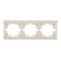 Рамка 3-м Mira гориз. крем. Lezard 701-0300-148