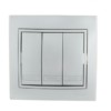 Выключатель 3кл. СП Mira 10А IP20 со вставкой сер. метал. Lezard 701-1010-109