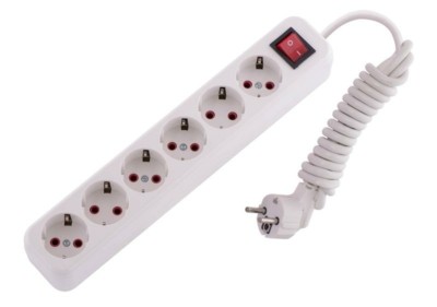 Удлинитель сетевой 6х2м с/з 16А IP20 Lila с выкл. Lezard 720-0602-602