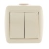 Выключатель 2кл. ОП Nata 10А IP20 крем. Lezard 710-0300-101