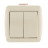 Выключатель 2кл. ОП Nata 10А IP20 крем. Lezard 710-0300-101