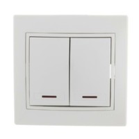Выключатель 2кл. СП Mira 10А IP20 с инд. с бел. вставкой бел. Lezard 701-0202-112