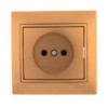 Розетка 1-м СП Mira 16А IP20 со вставкой керамика зол. метал. Lezard 701-1313-121