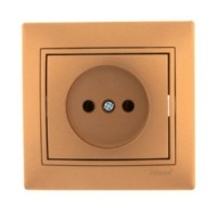 Розетка 1-м СП Mira 16А IP20 со вставкой керамика зол. метал. Lezard 701-1313-121