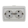 Розетка 2-м ОП Nata 16А IP20 с/з керамика бел. Lezard 710-0200-127