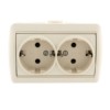 Розетка 2-м ОП Nata 16А IP20 с/з керамика крем. Lezard 710-0300-127