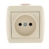 Розетка 1-м ОП Nata 16А IP20 керамика крем. Lezard 710-0300-121
