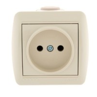 Розетка 1-м ОП Nata 16А IP20 керамика крем. Lezard 710-0300-121