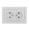 Розетка 2-м СП Mira 16А IP20 с бел. вставкой керамика бел. Lezard 701-0202-128