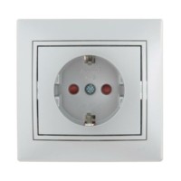 Розетка 1-м СП Mira 16А IP20 с/з защ. шторки со вставкой керамика сер. метал. Lezard 701-1010-124