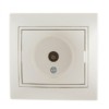 Розетка телевизионная проходная ТВ СП Mira 16А IP20 со вставкой жемчуж./бел. перламутр. Lezard 701-3030-129