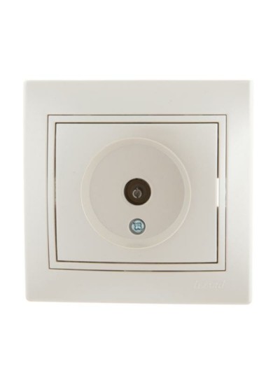 Розетка телевизионная проходная ТВ СП Mira 16А IP20 со вставкой жемчуж./бел. перламутр. Lezard 701-3030-129