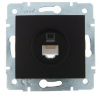 Розетка ПК 1-м СП Karina RJ45 механизм черн. бархат Lezard 707-4288-139