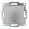 Выключатель 1кл. 1п СП Karina 10А IP20 с инд. механизм матов. серебр. Lezard 707-4388-111
