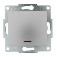 Выключатель 1кл. 1п СП Karina 10А IP20 с инд. механизм матов. серебр. Lezard 707-4388-111