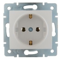 Розетка 1-м СП Karina с/з термопласт механизм жемчуж./бел. перламутр. Lezard 707-3088-122B