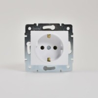 Розетка 1-м СП Karina с/з термопласт механизм бел. Lezard 707-0288-122B