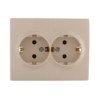 Розетка 2-м СП Karina с/з термопласт крем. Lezard 707-0300-127B