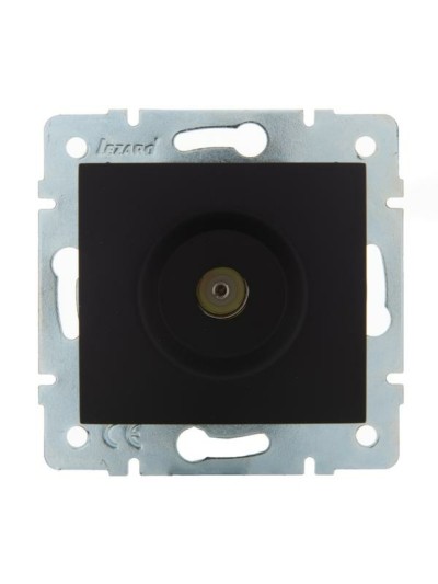 Розетка телевизионная оконечная ТВ СП Karina механизм черн. бархат Lezard 707-4288-130