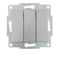 Выключатель 3кл. 1п СП Karina 10А IP20 механизм матов. серебр. Lezard 707-4388-109