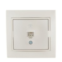 Розетка ТФ 1-м СП Mira RJ11 16А IP20 евро стандарт со вставкой жемчуж./бел. перламутр. Lezard 701-3030-137