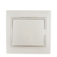 Переключатель 1кл. СП проходной Mira 10А со вставкой жемчуж./бел. перламутр. Lezard 701-3030-105