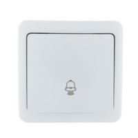 Кнопка звонка 1-кл. 1п ОП Viola 10А IP20 бел. Lezard 751-0200-103