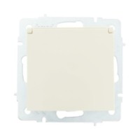 Розетка 1-м СП Vesna с/з с крышкой ПБТ механизм кремов. Lezard 742-0388-123B