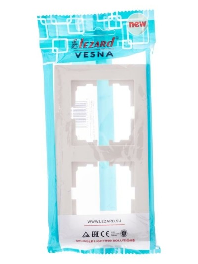 Рамка 2-местн. гориз. Vesna кремов. Lezard 742-0300-147