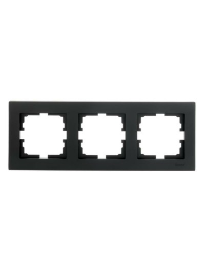 Рамка 3-местн. гориз. Vesna черн. бархат Lezard 742-4200-148