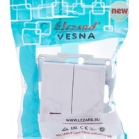 Выключатель 2кл. СП Vesna с инд. механизм бел. Lezard 742-0288-112