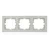 Рамка 3-местн. гориз. Vesna платина Lezard 742-3500-148