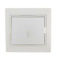 Переключатель 1кл. СП проходной Mira 10А IP20 с бел.вставкой бел. Lezard 701-0202-105