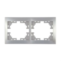 Рамка 2-м Mira гориз. сер. метал. Lezard 701-1000-147