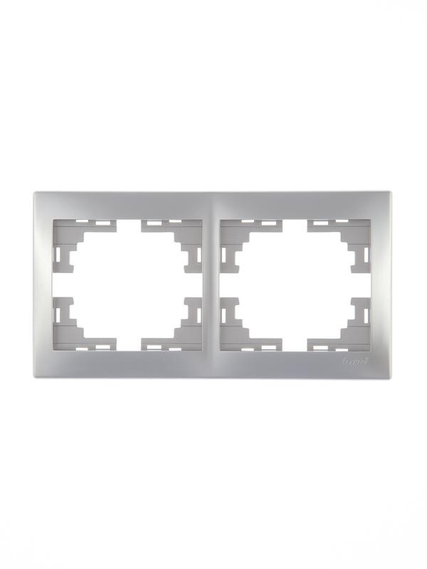 Рамка 2-м Mira гориз. сер. метал. Lezard 701-1000-147
