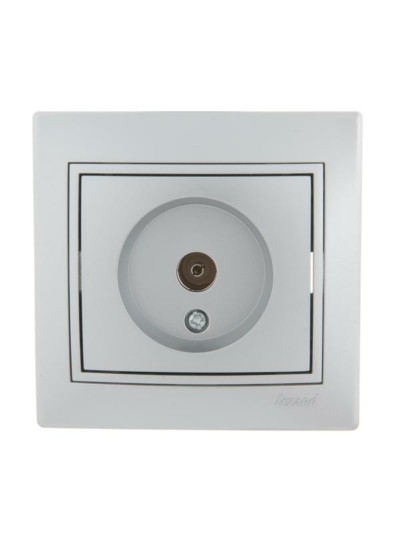 Розетка телевизионная проходная ТВ СП Mira сер. металлик Lezard 701-1010-129