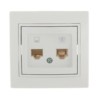 Розетка ПК + ТФ 2-м СП Mira RJ45 + RJ11 бел./бел. Lezard 701-0202-143
