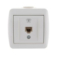 Розетка ТФ 1-м ОП Nata RJ11 бел. Lezard 710-0200-137