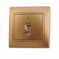 Розетка ТФ 1-м СП Mira RJ11 зол. метал. Lezard 701-1313-137