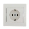 Розетка 1-м СП Mira 16А IP20 с/з с бел. вставкой керамика бел. Lezard 701-0202-122