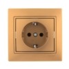 Розетка 1-м СП Mira 16А IP20 с/з со вставкой керамика зол. метал. Lezard 701-1313-122