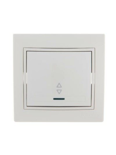 Переключатель 1кл. СП проходной Mira 10А с инд. с бел. вставкой бел. Lezard 701-0202-114