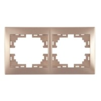 Рамка 2-м Mira гориз. свет. корич. Lezard 701-3100-147