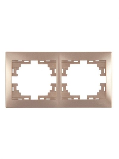 Рамка 2-м Mira гориз. свет. корич. Lezard 701-3100-147