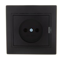 Розетка 1-м СП Mira 16А IP20 со вставкой керамика черн. бархат Lezard 701-4242-121
